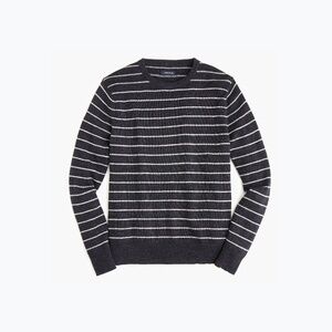 J.Crew Cotton-Wool Striped Crewneck Sweater